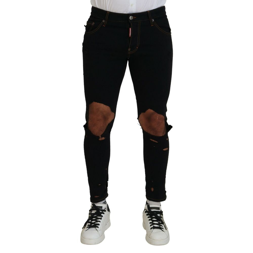 Dsquared² Black Cotton Skinny Pants | Regal Royce