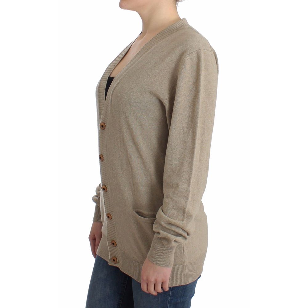 Ermanno Scervino Beige Rayon Cardigan | Regal Royce
