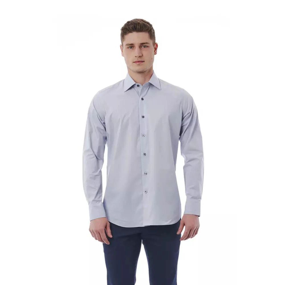 Bagutta Gray Cotton Dress Shirt | Regal Royce