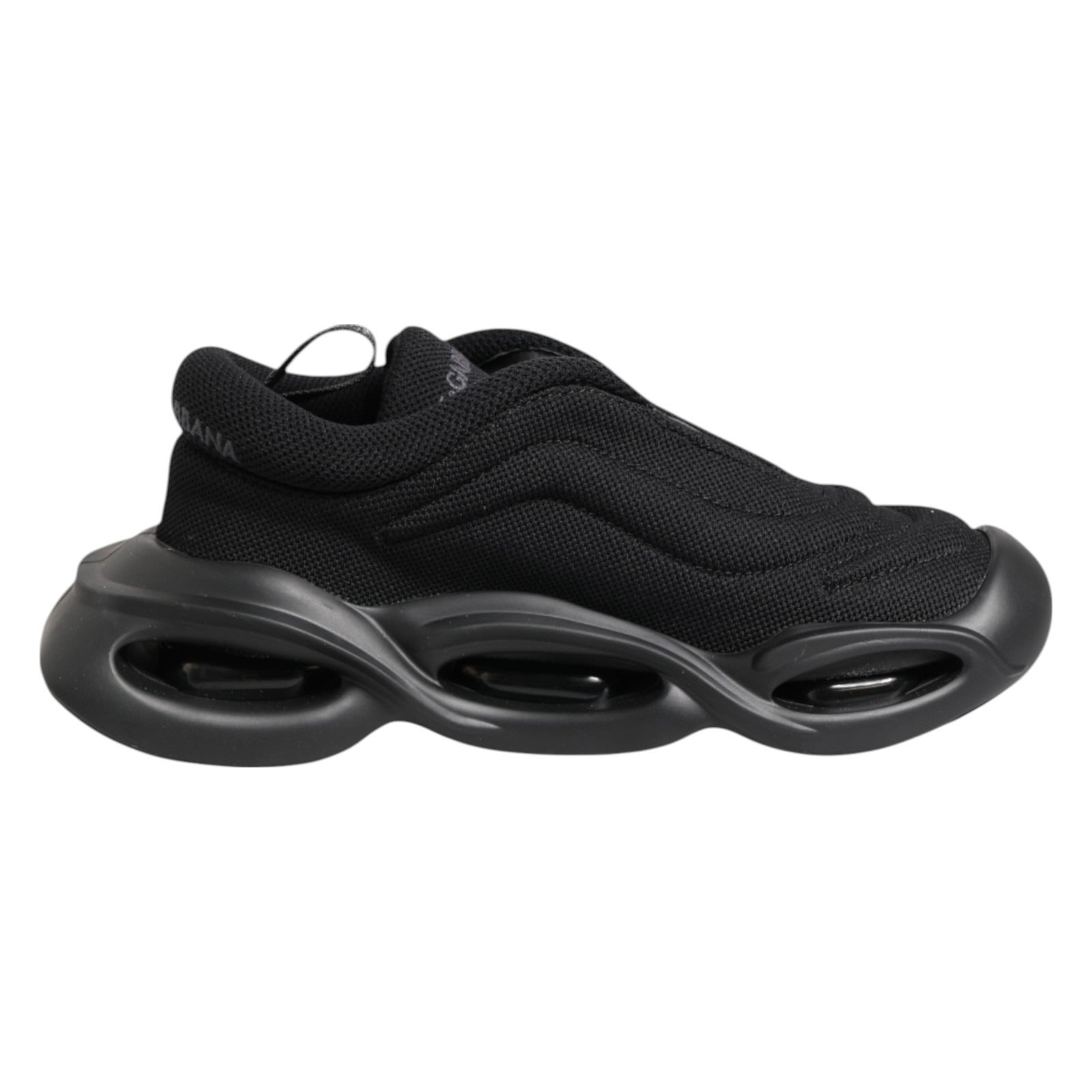 Dolce & Gabbana Black Slip On Low Top Wave Sneakers Shoes | Regal Royce