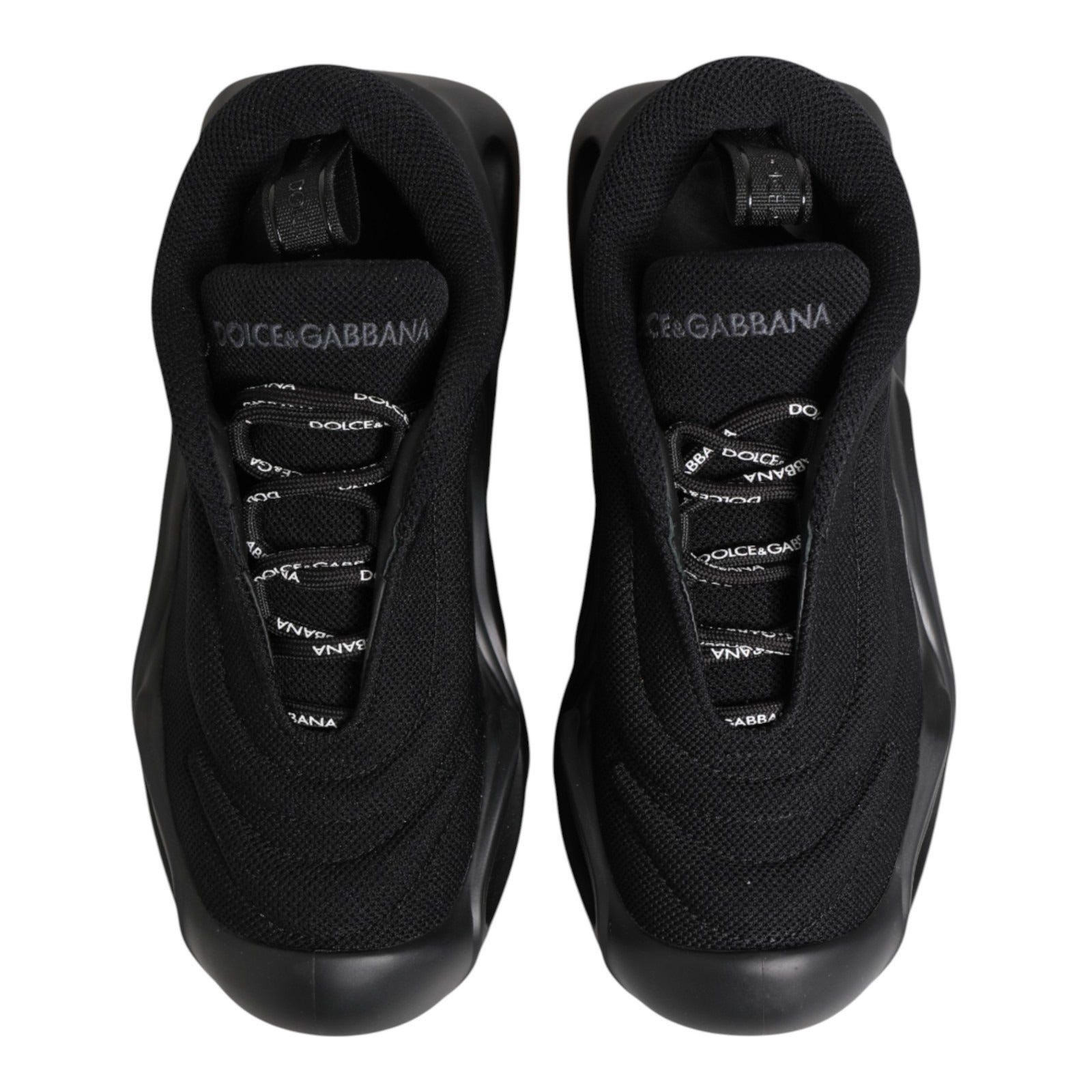 Dolce & Gabbana Black Slip On Low Top Wave Sneakers Shoes | Regal Royce