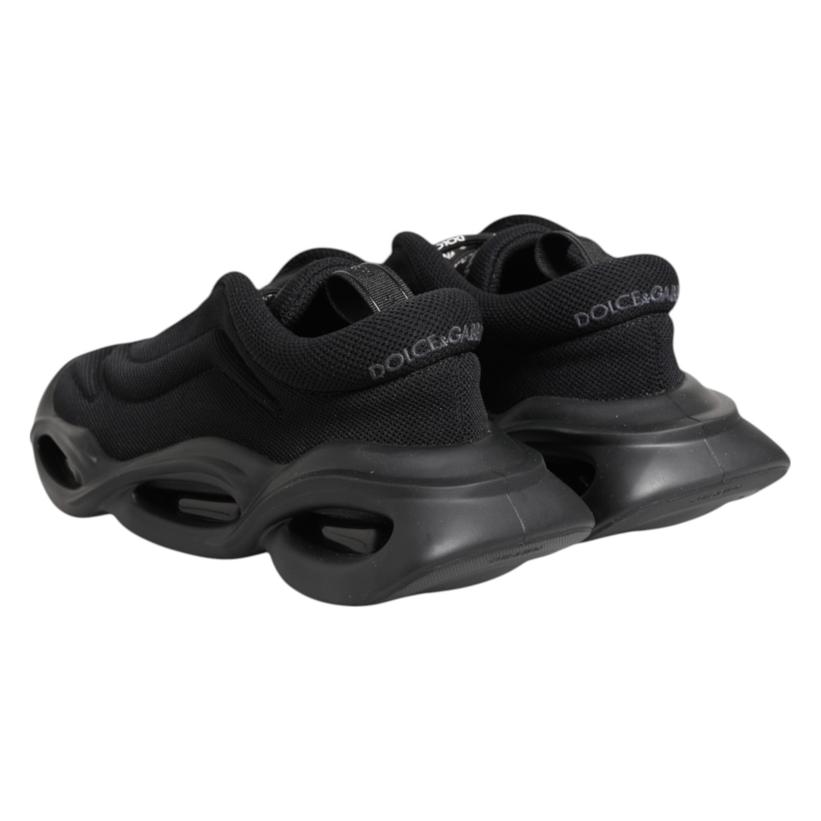 Dolce & Gabbana Black Slip On Low Top Wave Sneakers Shoes | Regal Royce
