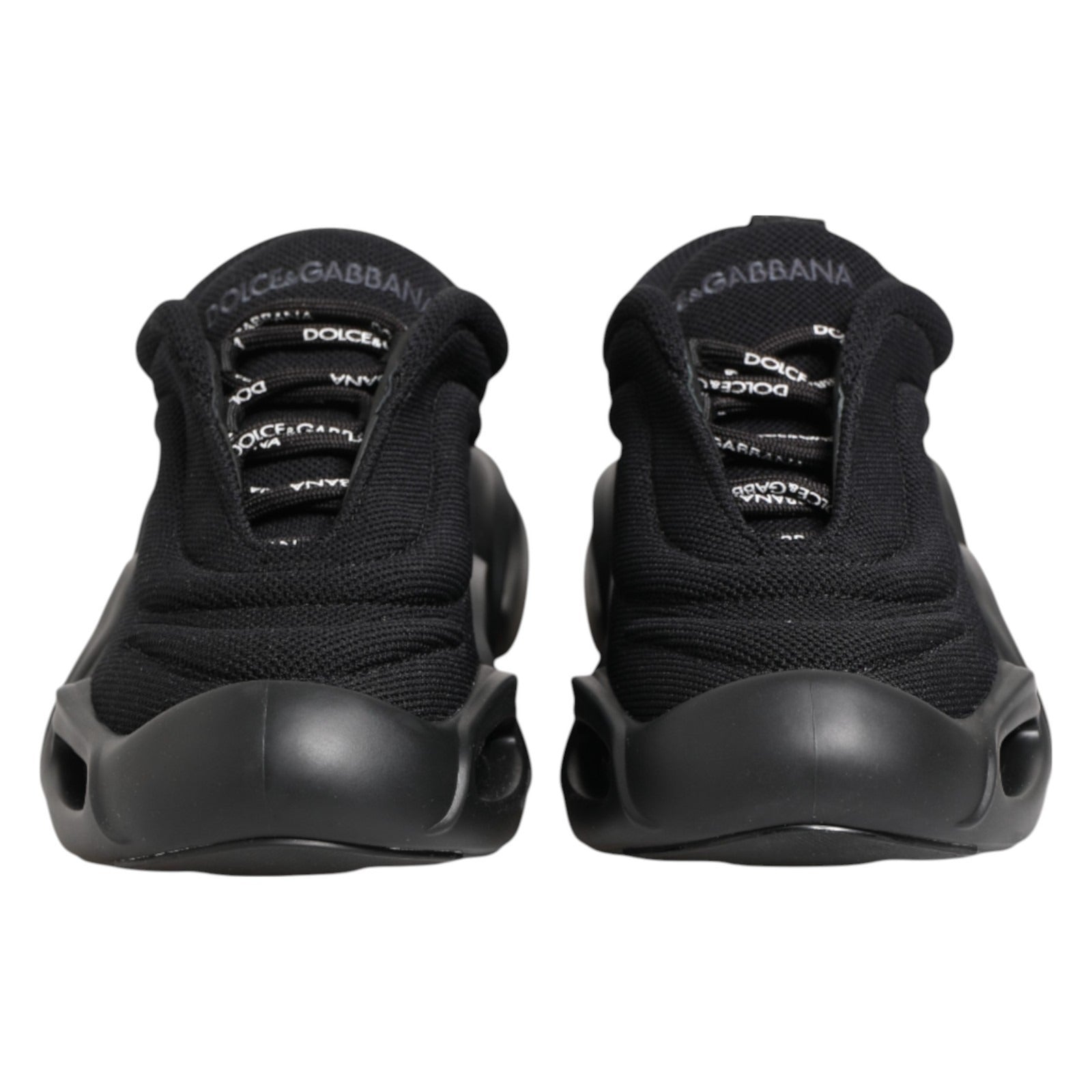Dolce & Gabbana Black Slip On Low Top Wave Sneakers Shoes | Regal Royce