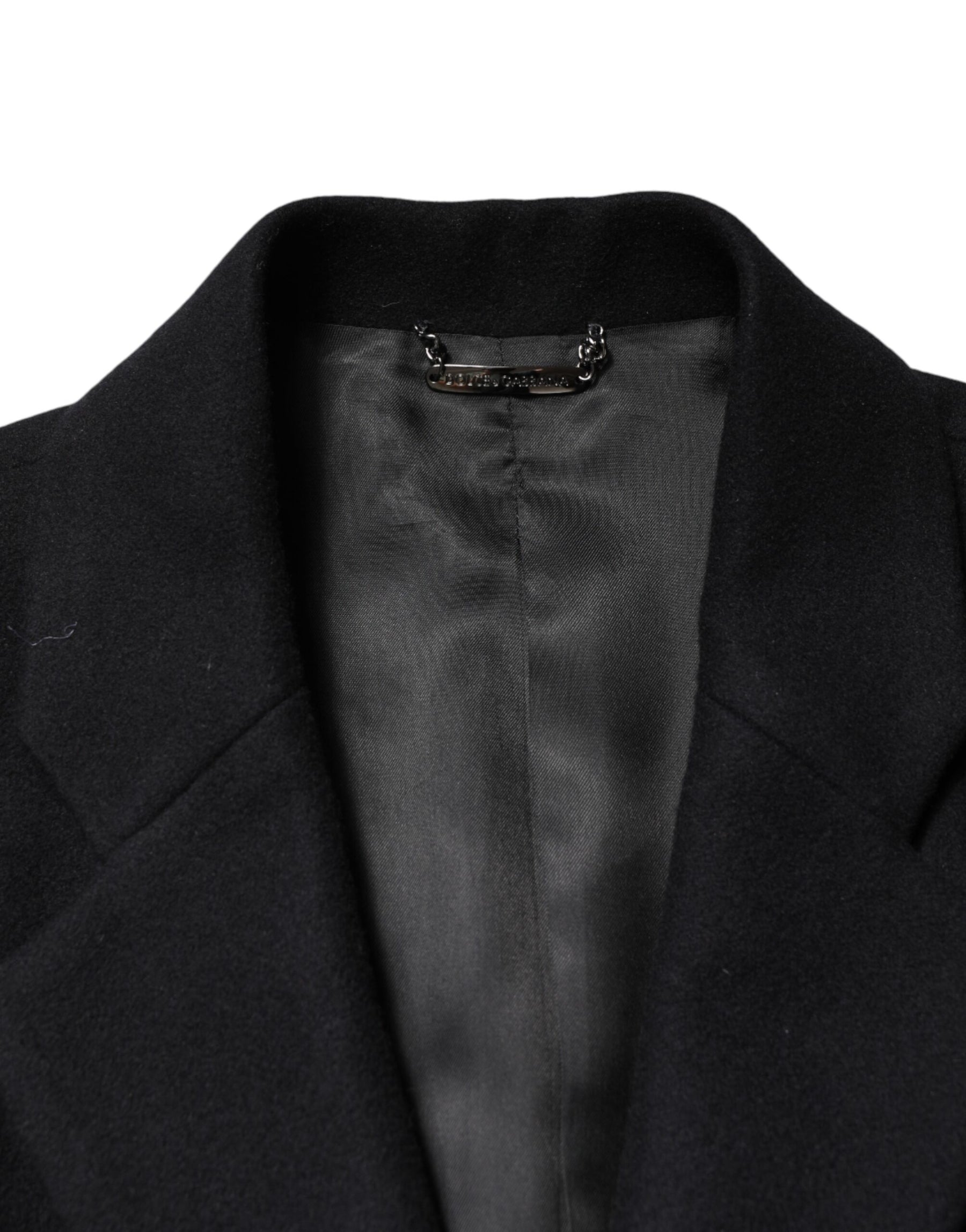 Dolce & Gabbana Black Wool Single Breasted Long Coat Jacket | Regal Royce