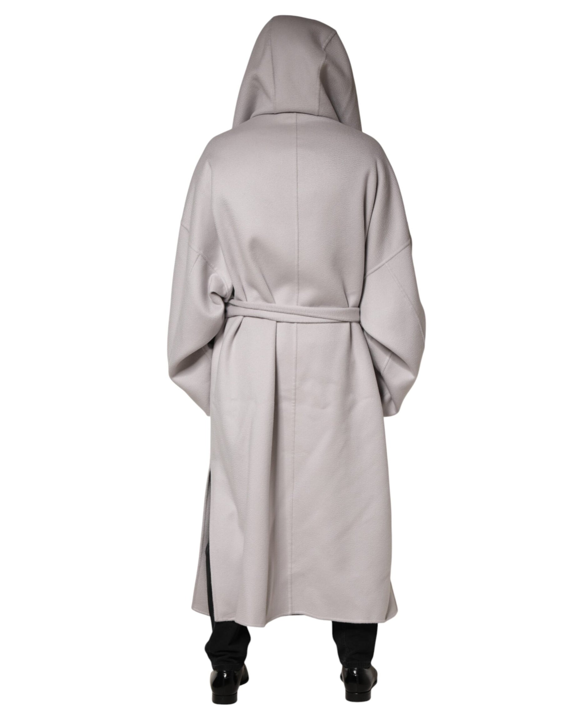 Dolce & Gabbana Off White Belted Long Trench Coat Men Jacket | Regal Royce