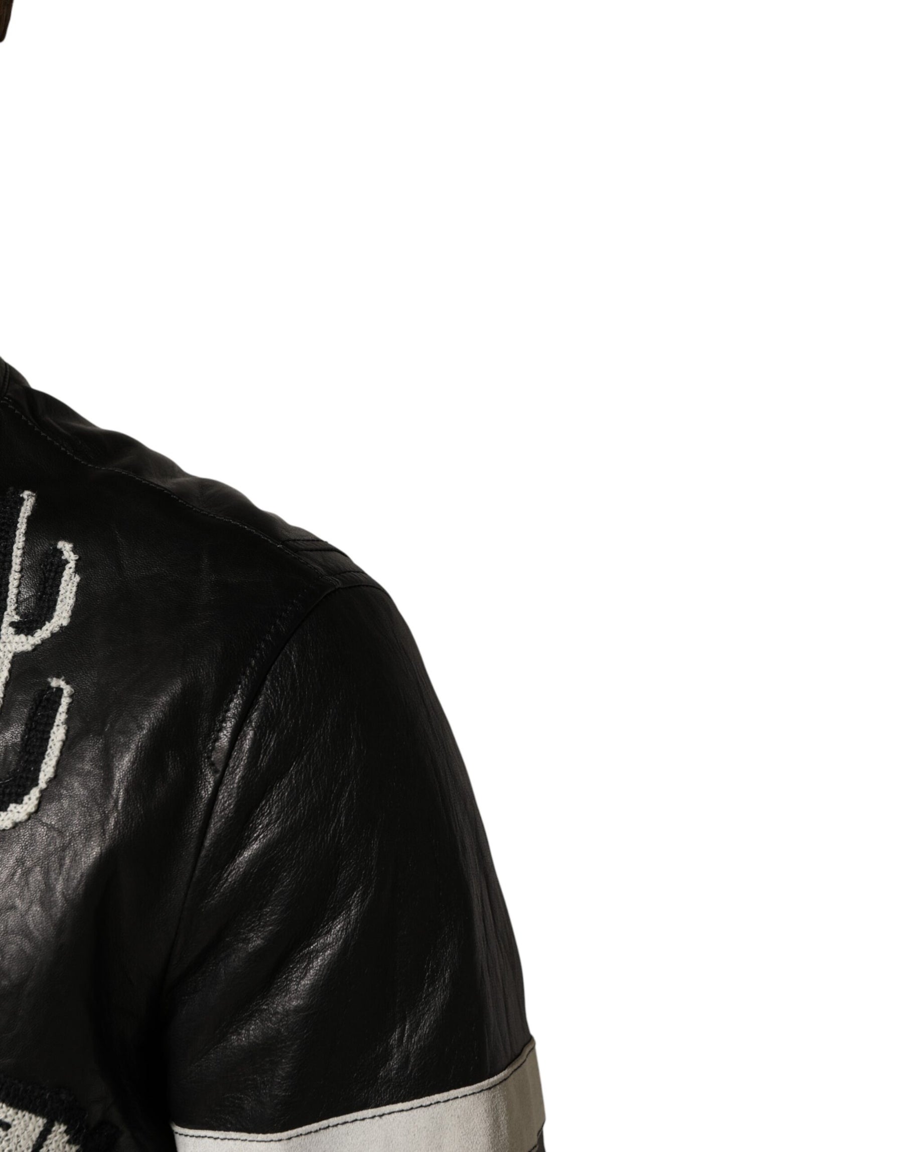 Dolce & Gabbana Black Guns n' Roses FullZip Men Biker Jacket | Regal Royce
