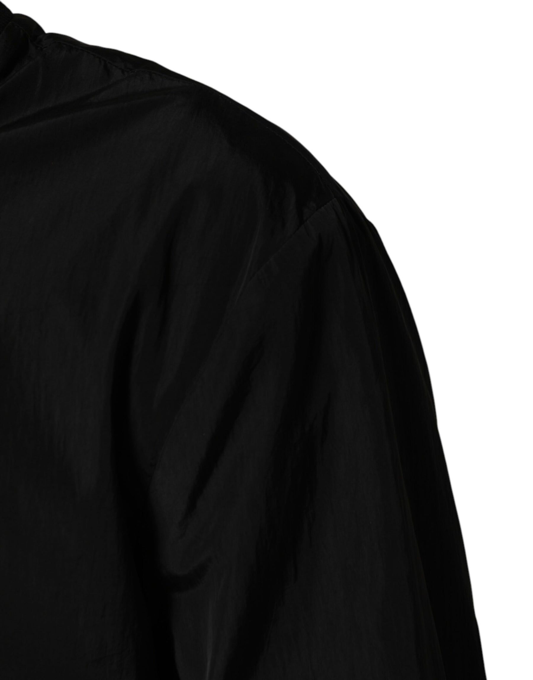 Dolce & Gabbana Black Pin Up Button Down Men Bomber Jacket | Regal Royce