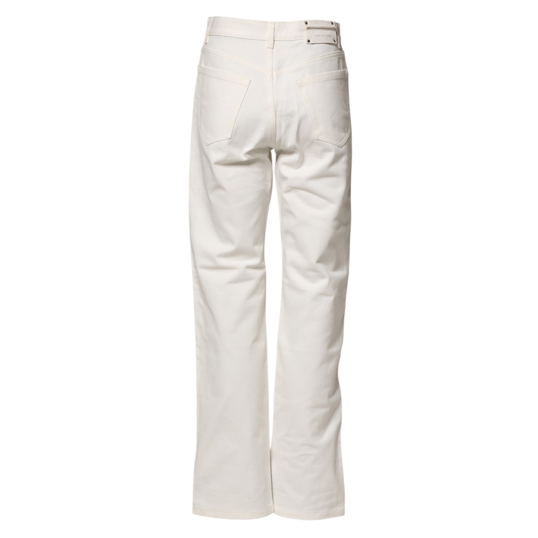 Dries Van Noten White Straight Bow Details Denim Casual Jeans | Regal Royce