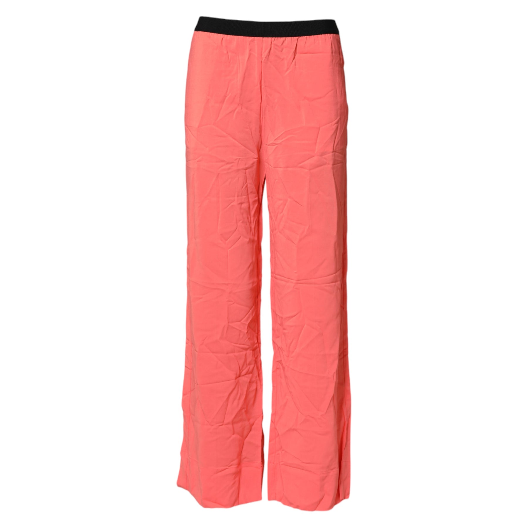 Jucca Neon Pink High Waist Straight Wide Leg Trouser Pants | Regal Royce