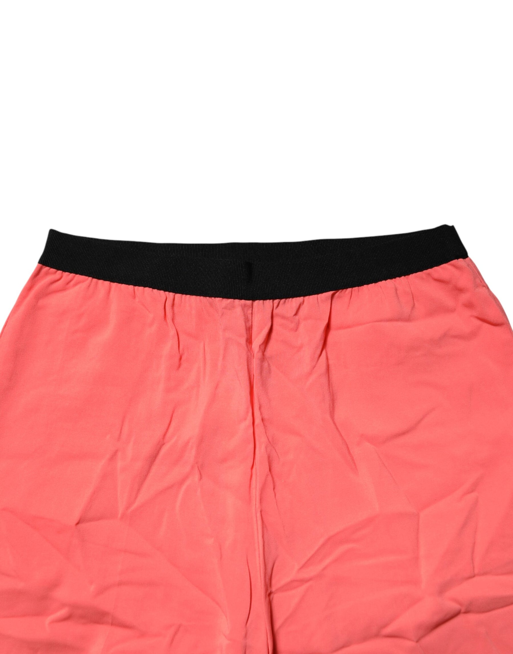 Jucca Neon Pink High Waist Straight Wide Leg Trouser Pants | Regal Royce