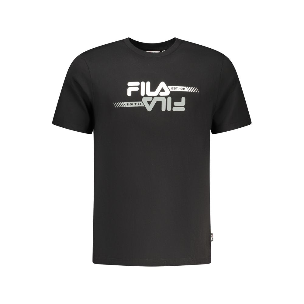 Fila Black Cotton Men T-Shirt | Regal Royce
