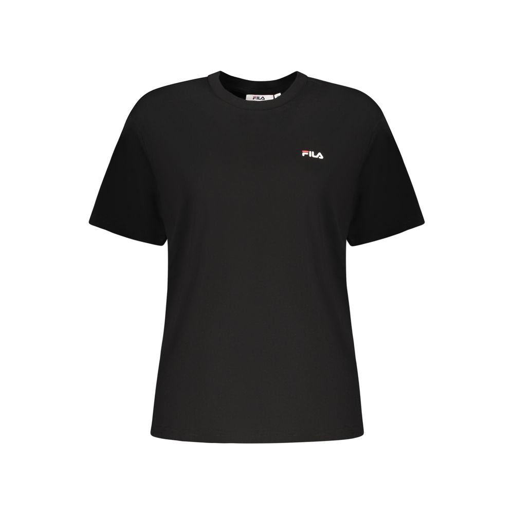 Fila Black Cotton Women T-Shirt | Regal Royce