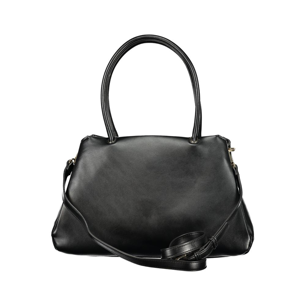 Mario Valentino Black Polyurethane Women Handbag | Regal Royce