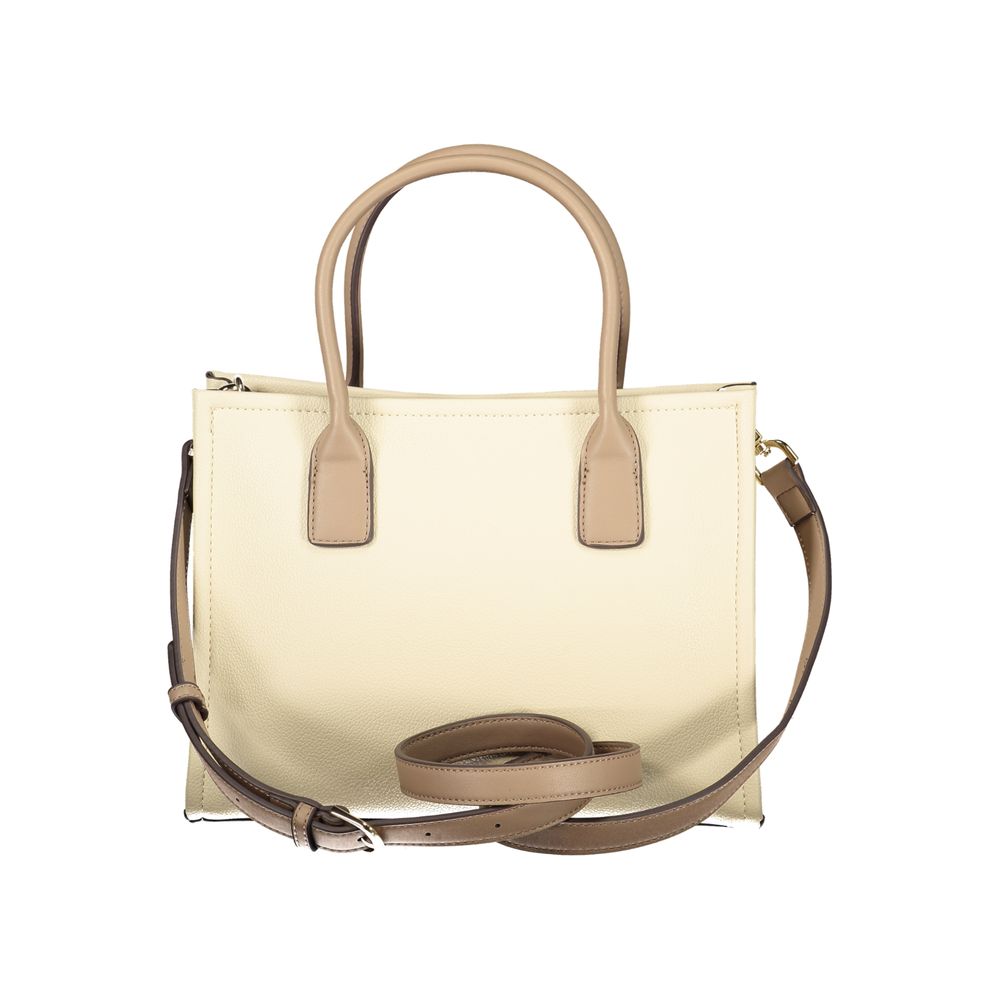 Mario Valentino Beige Polyurethane Women Handbag | Regal Royce