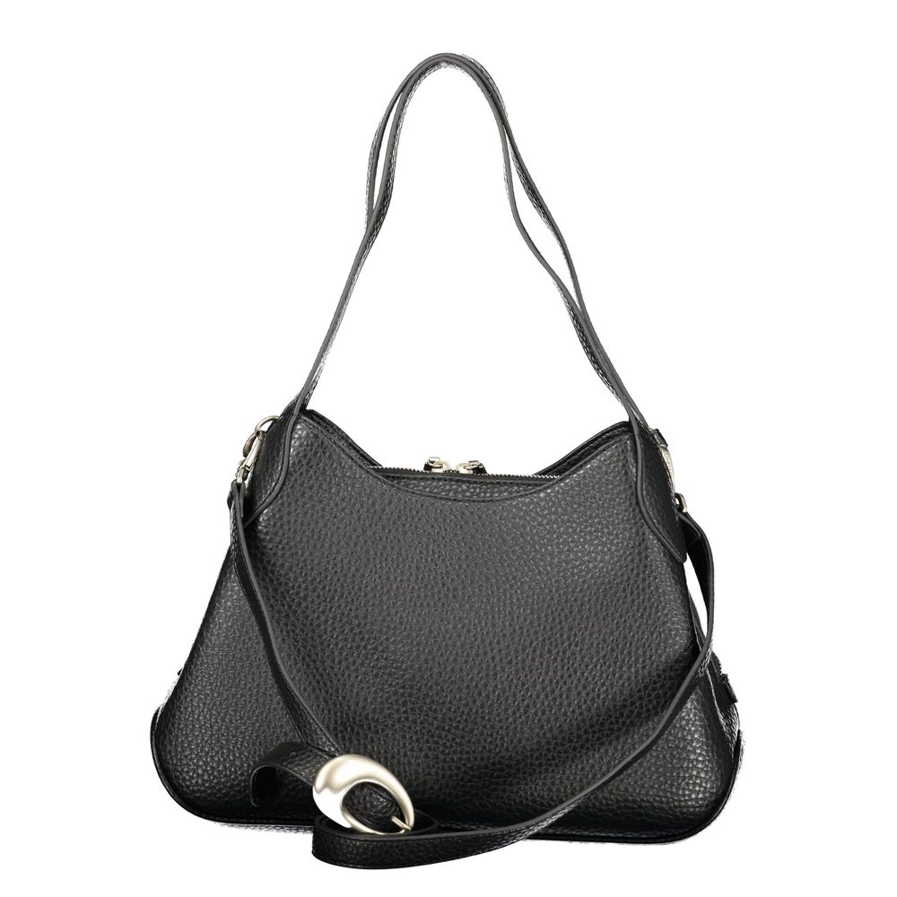 Mario Valentino Black Polyurethane Women Handbag | Regal Royce