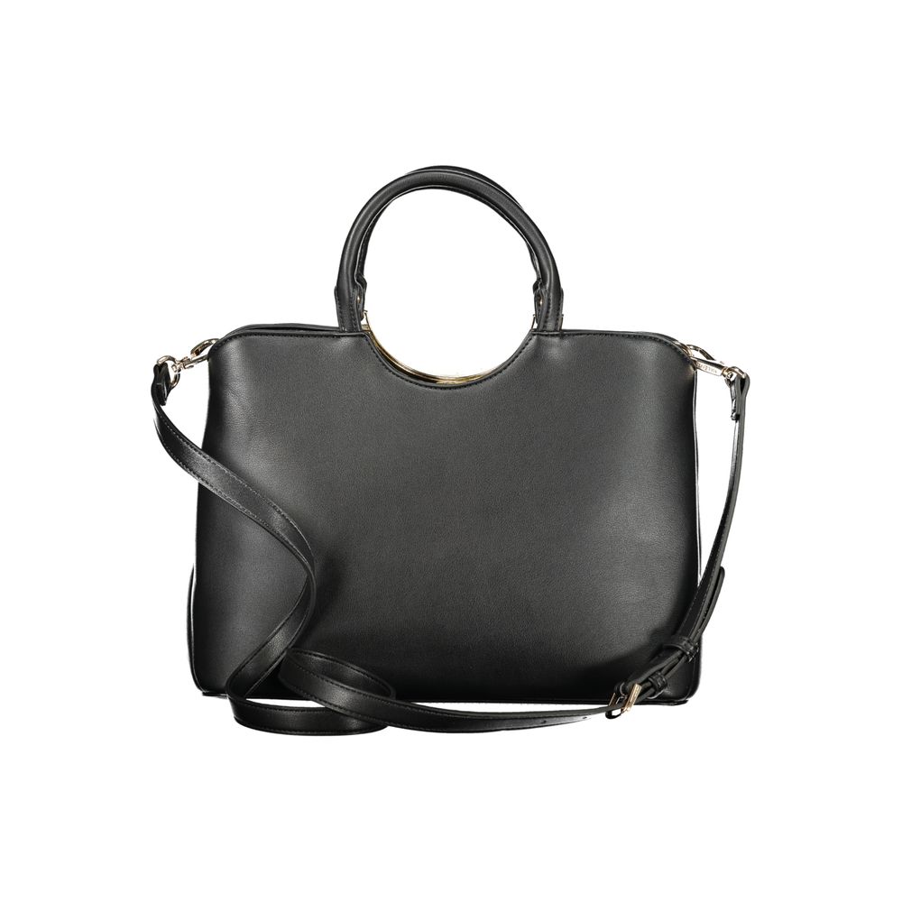 Mario Valentino Black Polyurethane Women Handbag | Regal Royce