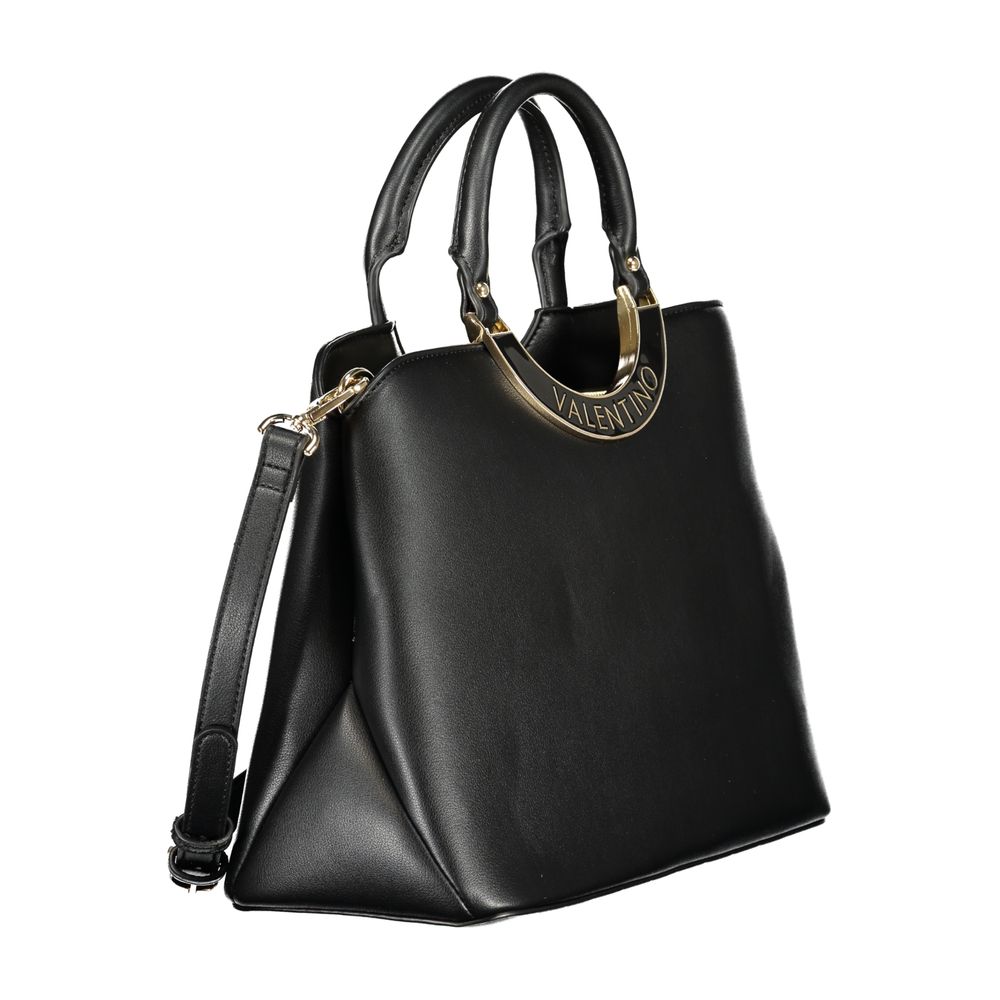 Mario Valentino Black Polyurethane Women Handbag | Regal Royce