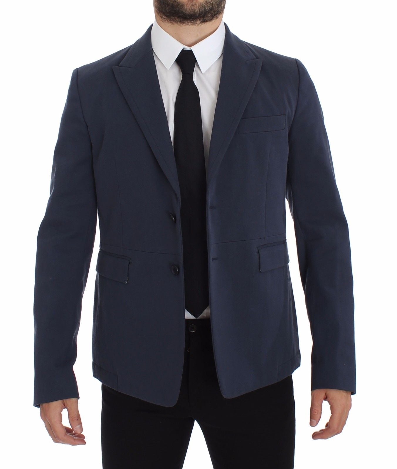 Dolce & Gabbana Blue Cotton Stretch Casual Blazer | Regal Royce