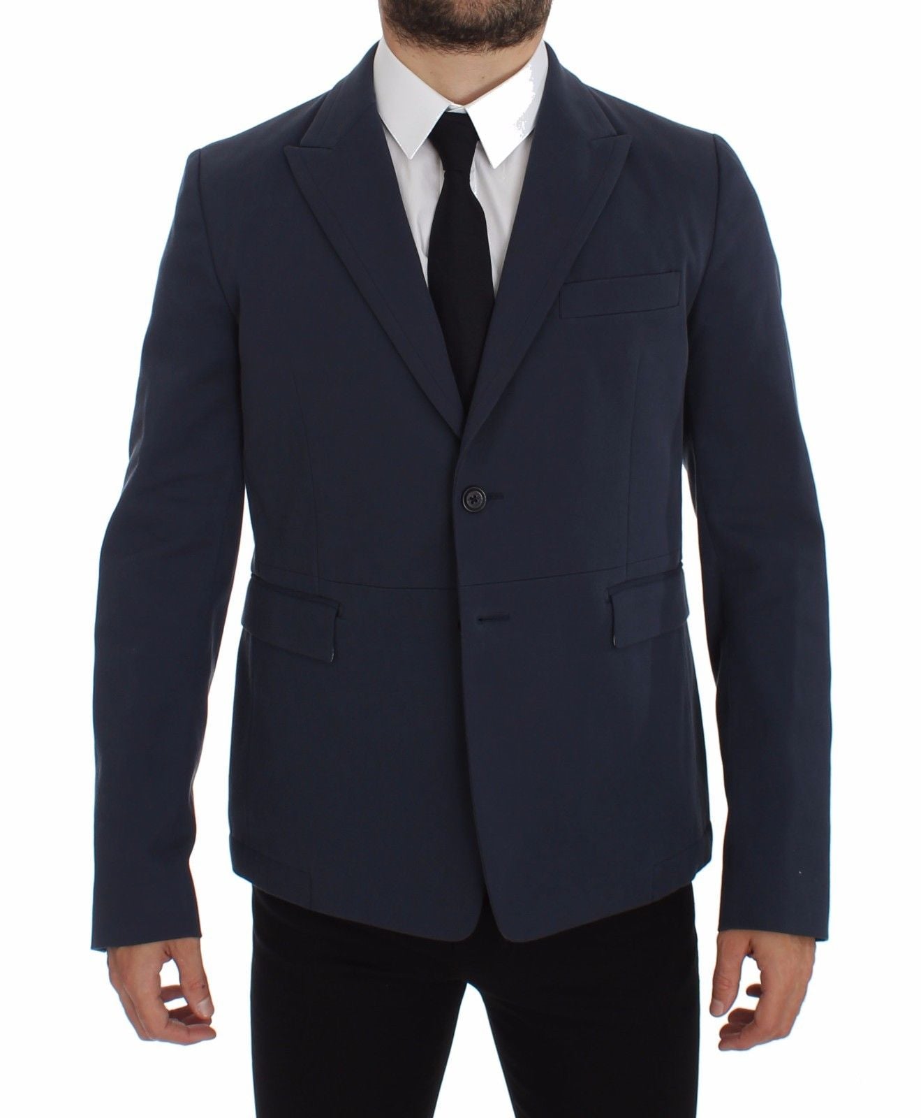 Dolce & Gabbana Blue Cotton Stretch Casual Blazer | Regal Royce