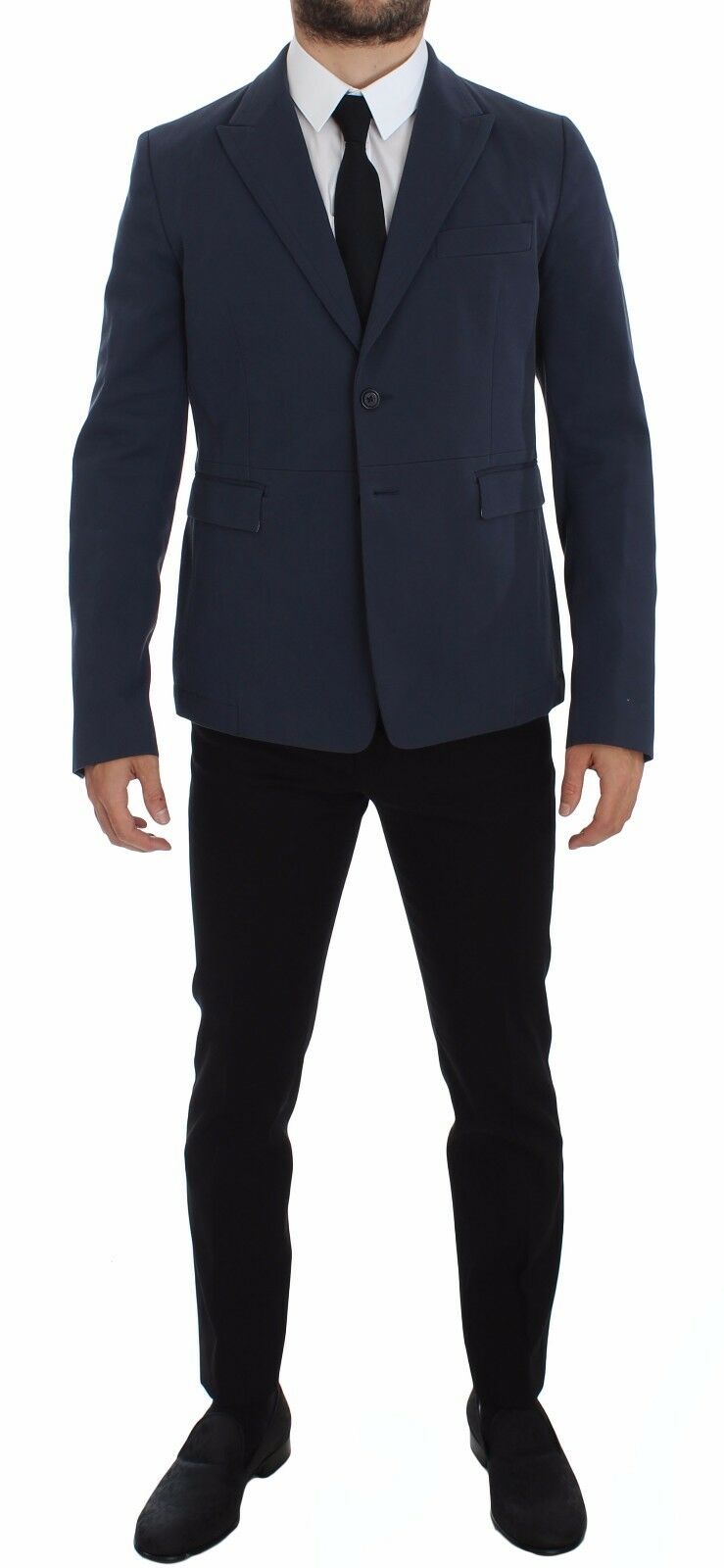 Dolce & Gabbana Blue Cotton Stretch Casual Blazer | Regal Royce