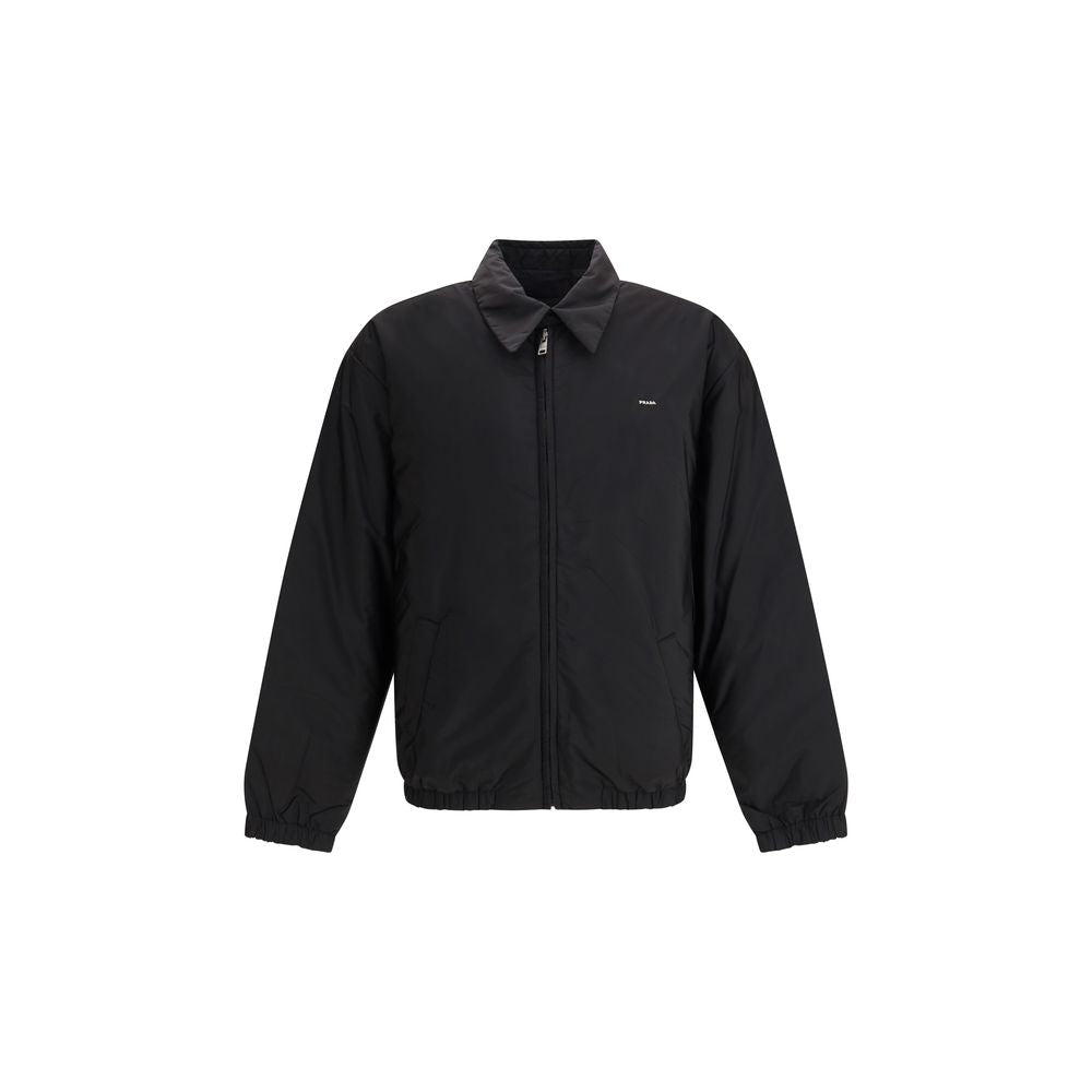 Prada Black Recycled Polyamide Full-Length Jacket | Regal Royce