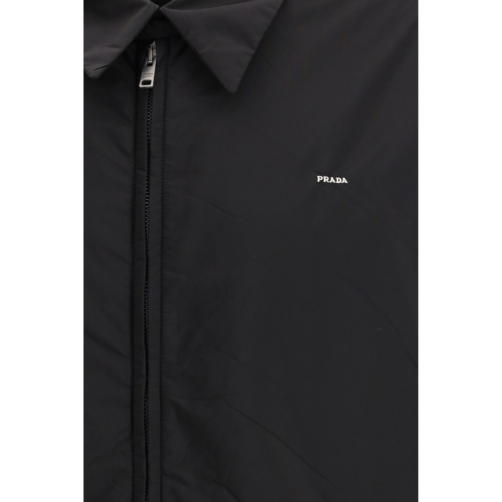 Prada Black Recycled Polyamide Full-Length Jacket | Regal Royce