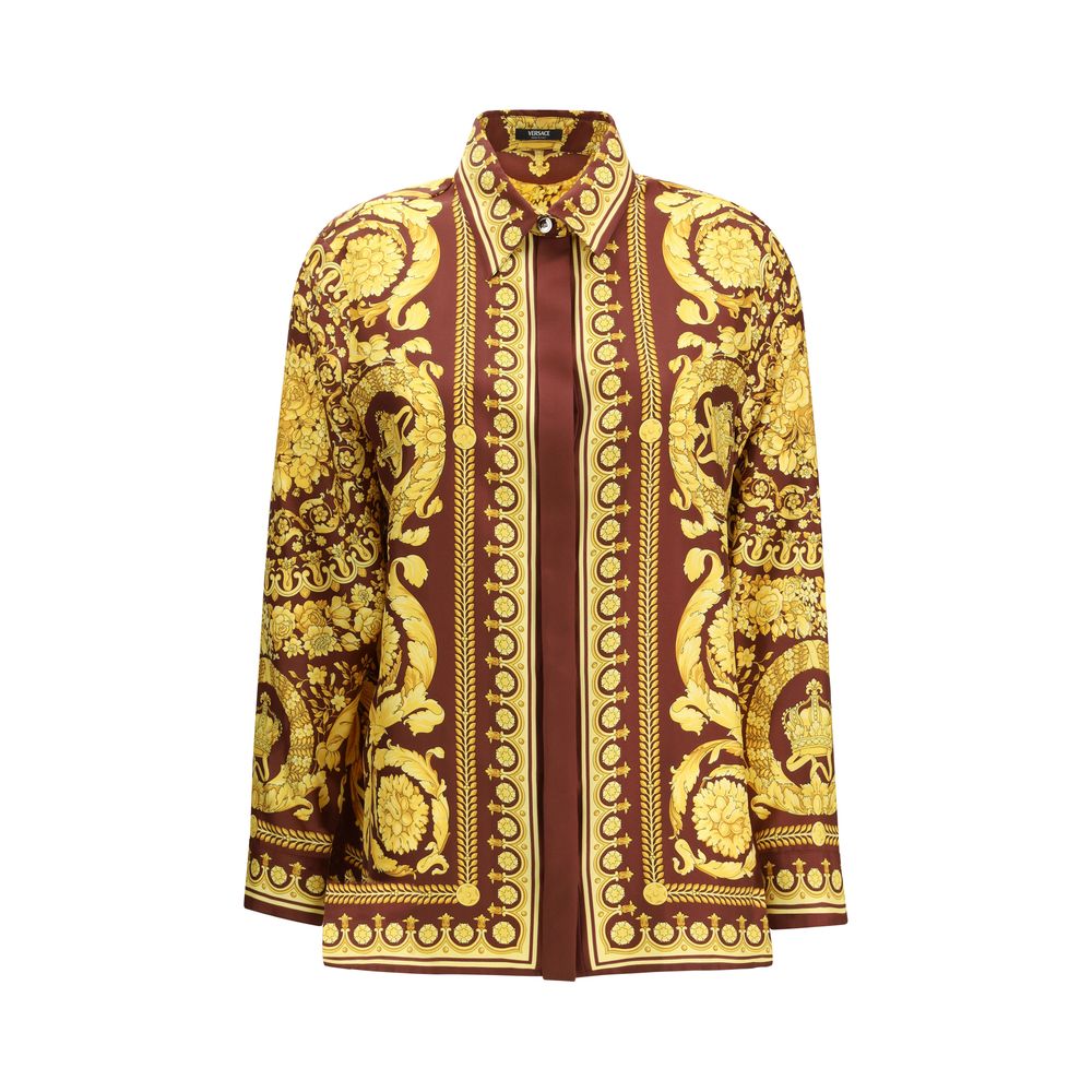 Versace Bordeaux Silk Pattern Shirt | Regal Royce