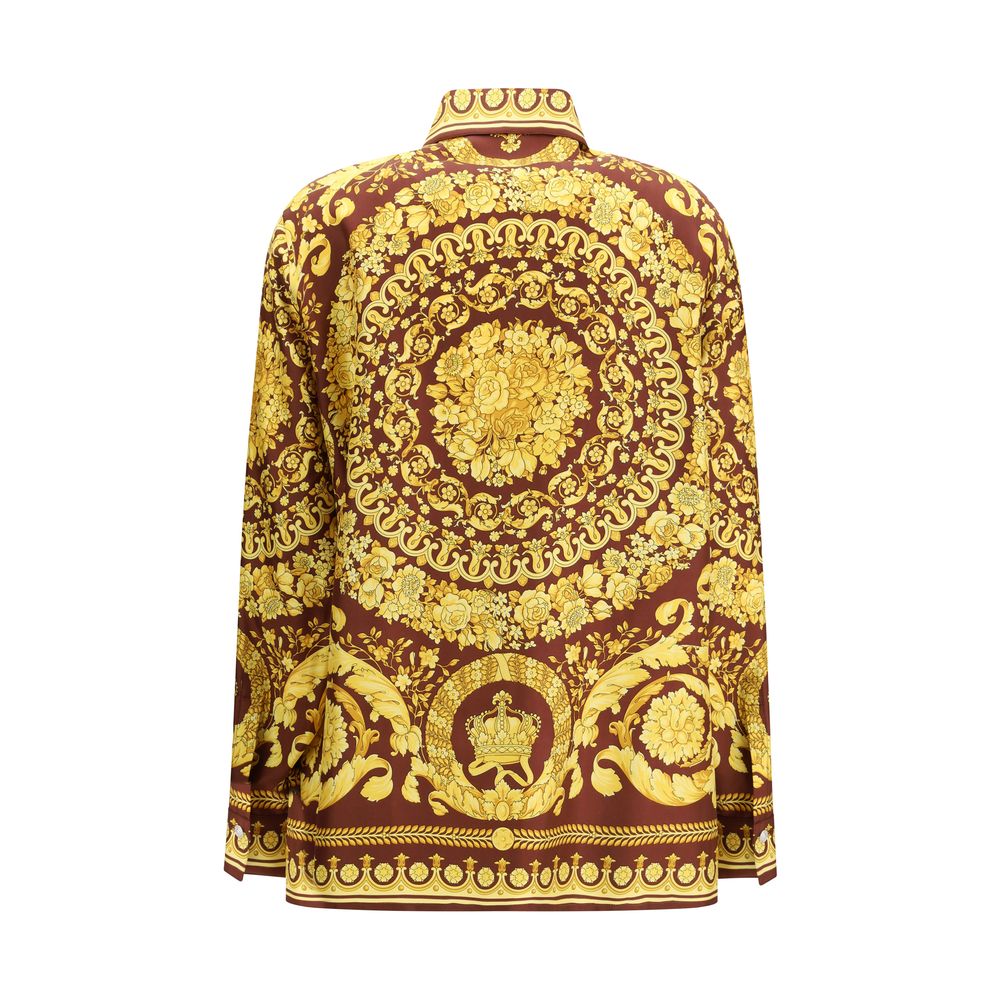 Versace Bordeaux Silk Pattern Shirt | Regal Royce