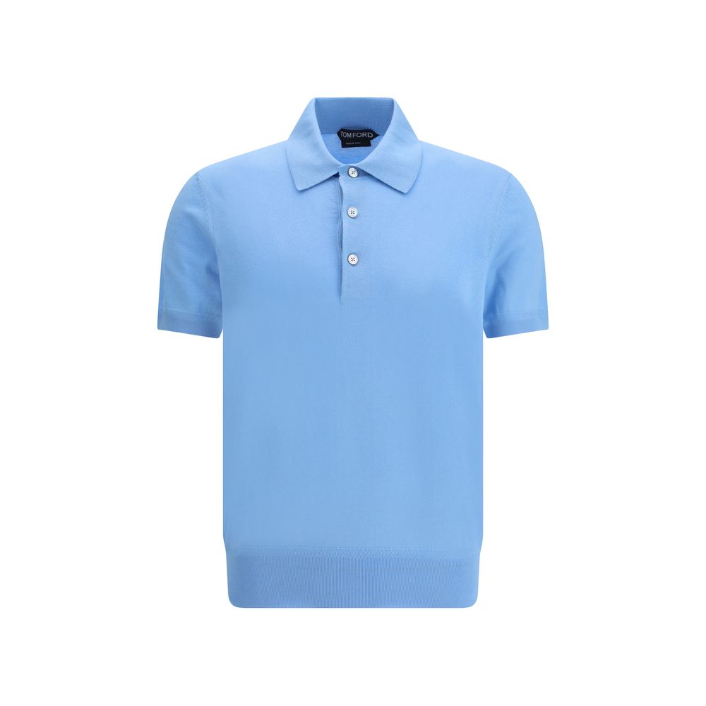 Tom Ford Light Blue Cotton Polo Shirt | Regal Royce
