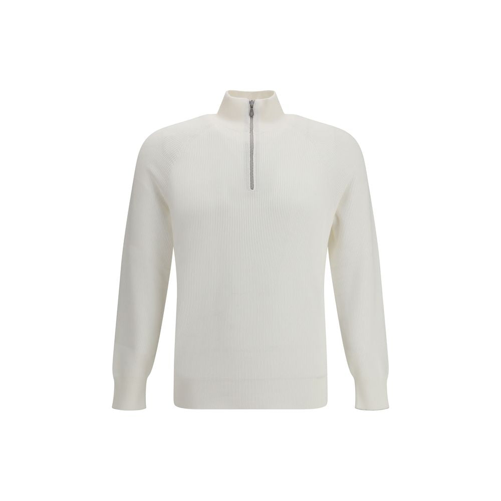 Brunello Cucinelli White Cotton Sweatshirt | Regal Royce