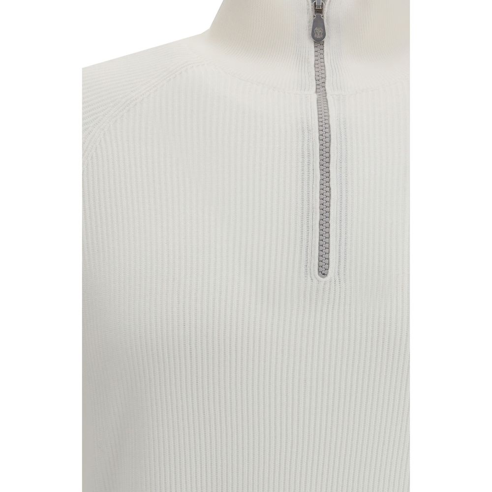 Brunello Cucinelli White Cotton Sweatshirt | Regal Royce