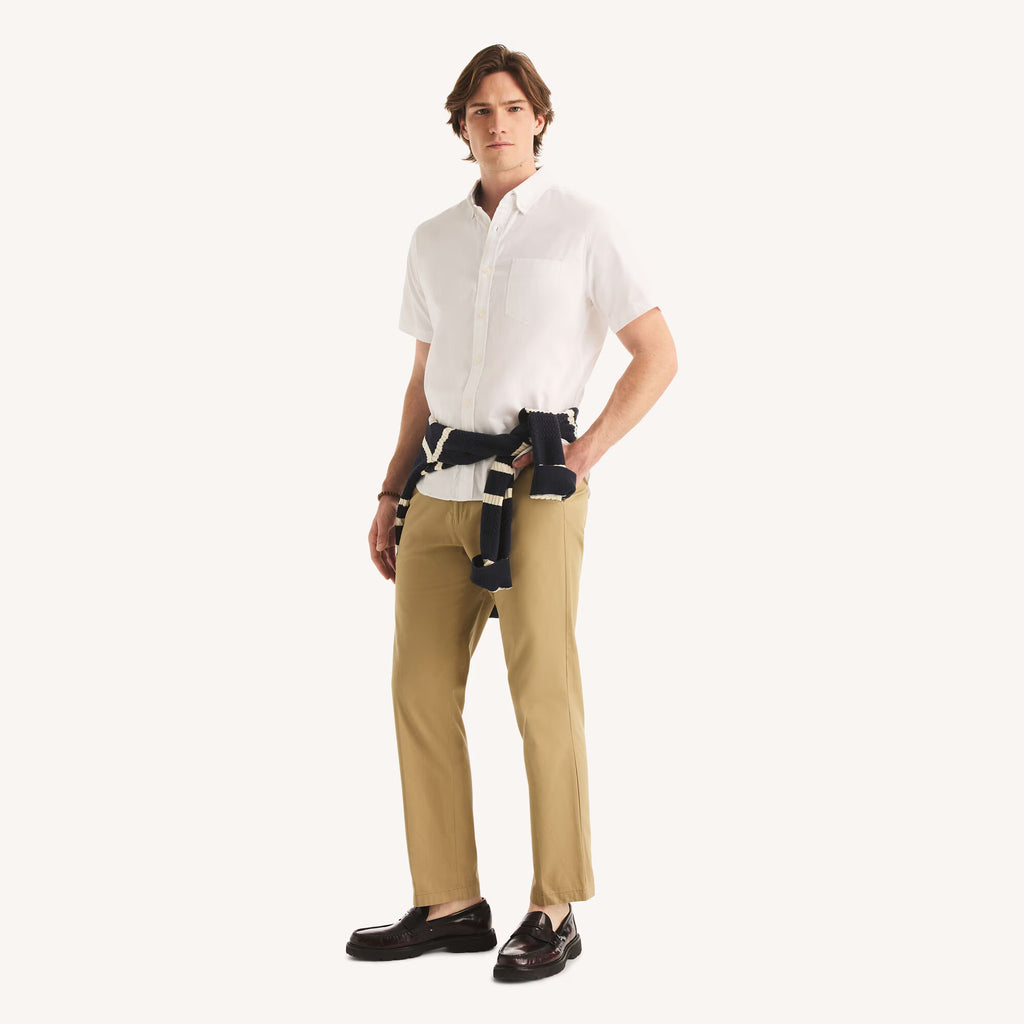Nautica short sleeve shirt bright white cotton